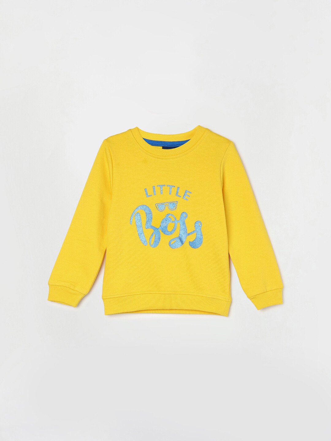 

Juniors by Lifestyle Boys Typography Printed Pure Cotton Pullover, Mustard