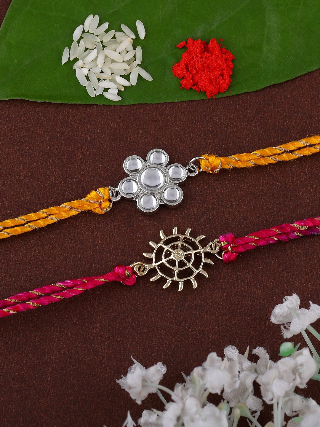 

Estele Set Of 2 Thread Rakhi, Silver