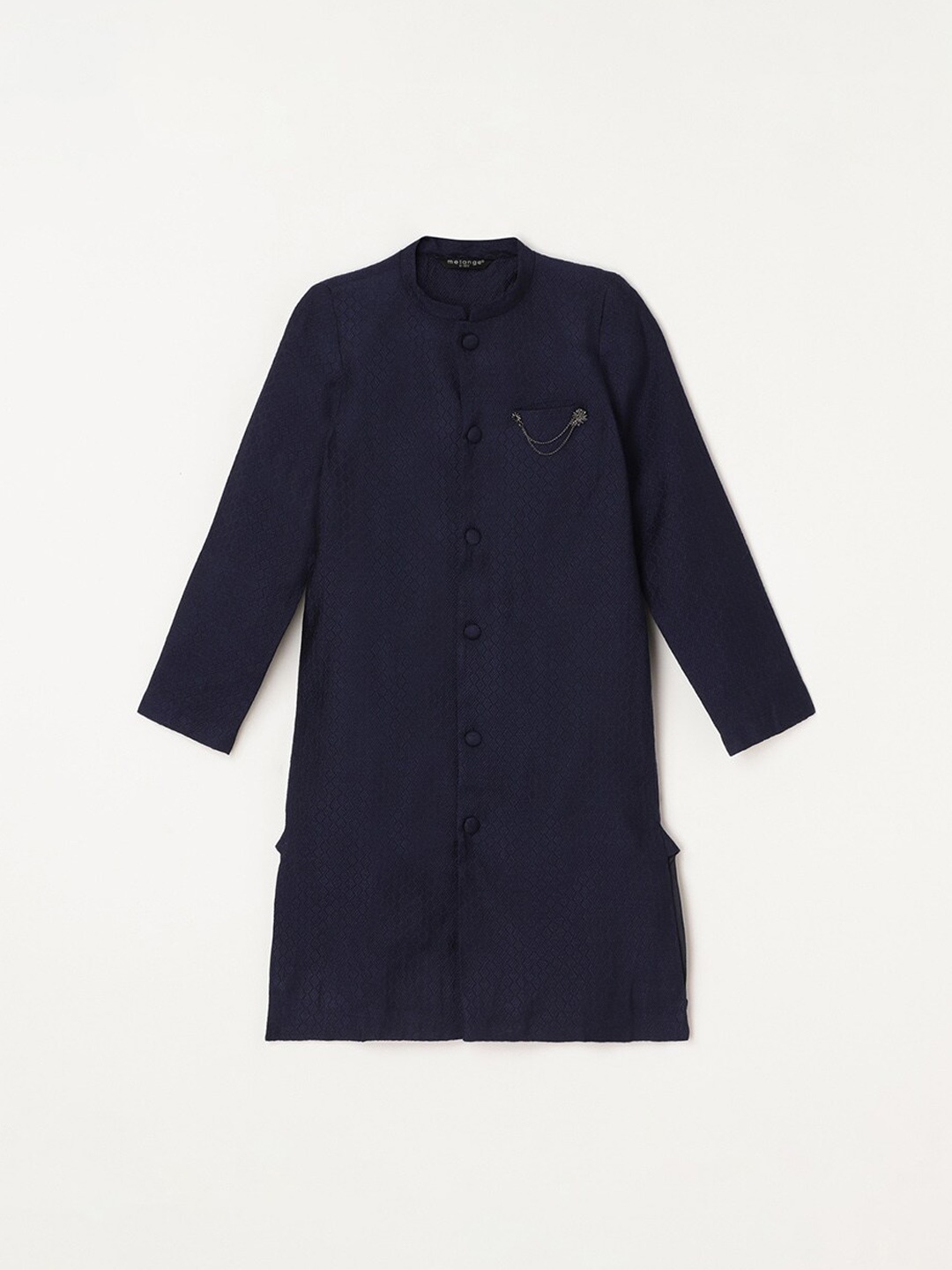 

Melange by Lifestyle Boys Self-Design Ethnic Sherwani Set, Navy blue