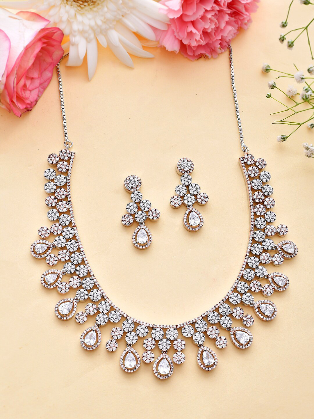 

Voylla Gold-Plated CZ Studded Jewellery Set