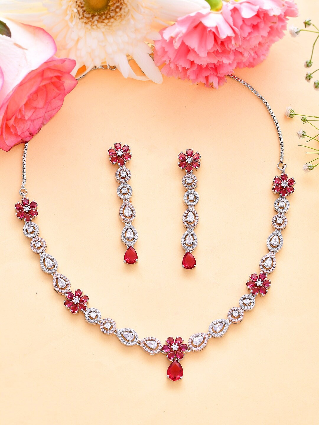 

Voylla Gold-Plated CZ Studded Jewellery Set