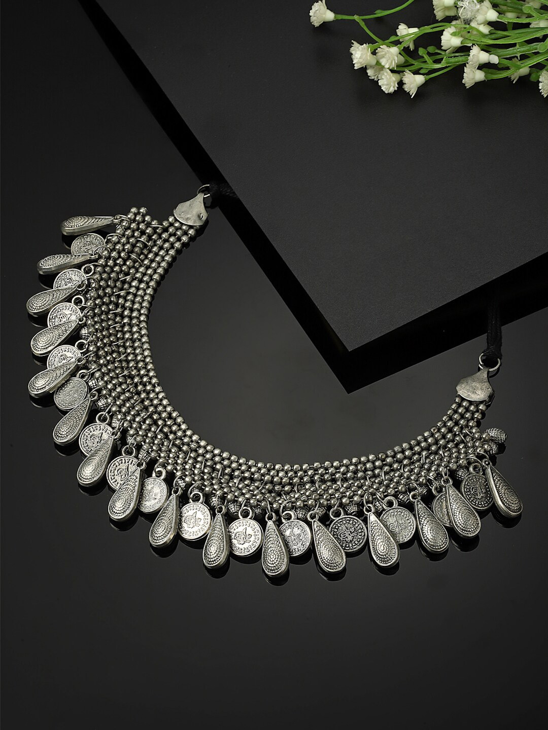 

PANASH Silver-Plated Oxidised Necklace