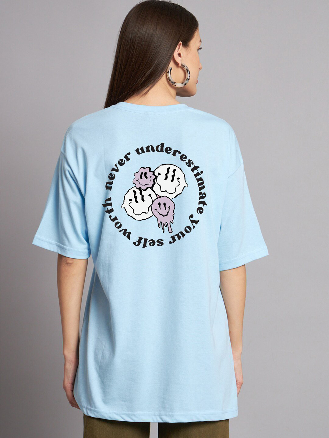 

The Modern Soul Typography Printed Oversized T-shirt, Blue