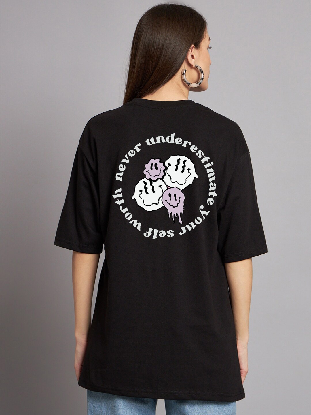 

The Modern Soul Typography Printed Oversized T-shirt, Black