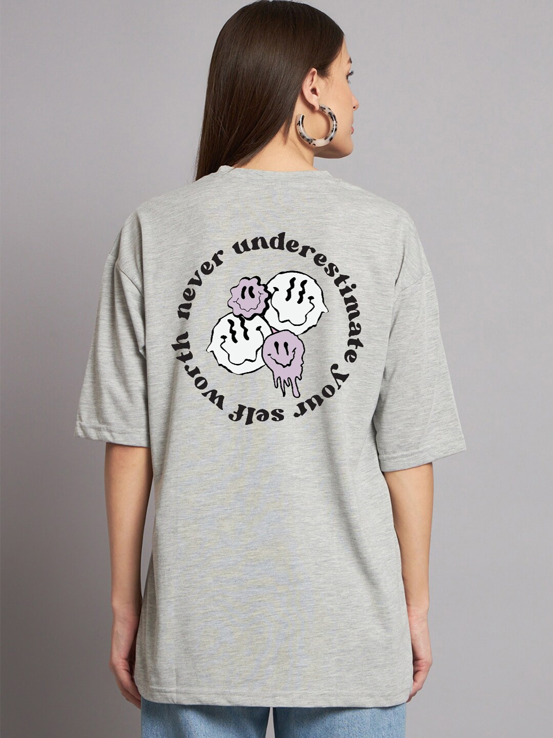 

The Modern Soul Typography Printed Oversized T-shirt, Grey