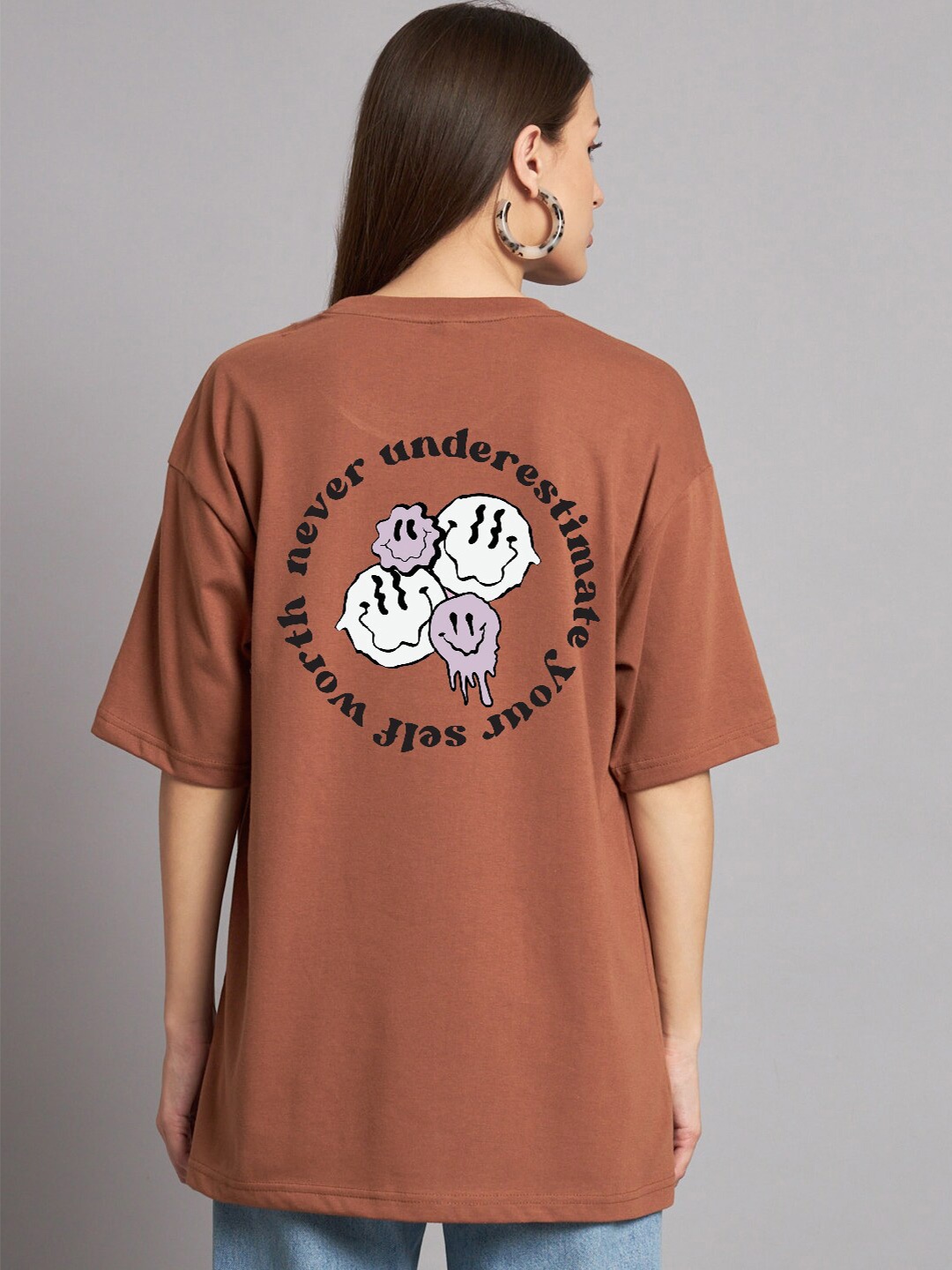 

The Modern Soul Typography Printed Oversized T-shirt, Brown