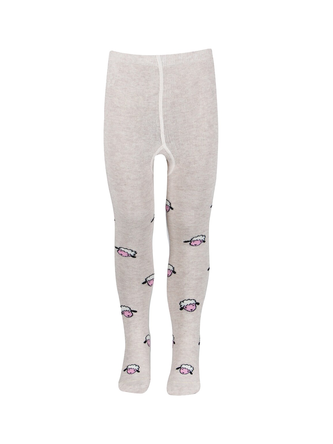 

Bonjour Kids Printed Cotton Tights With Attached Stockings, Cream