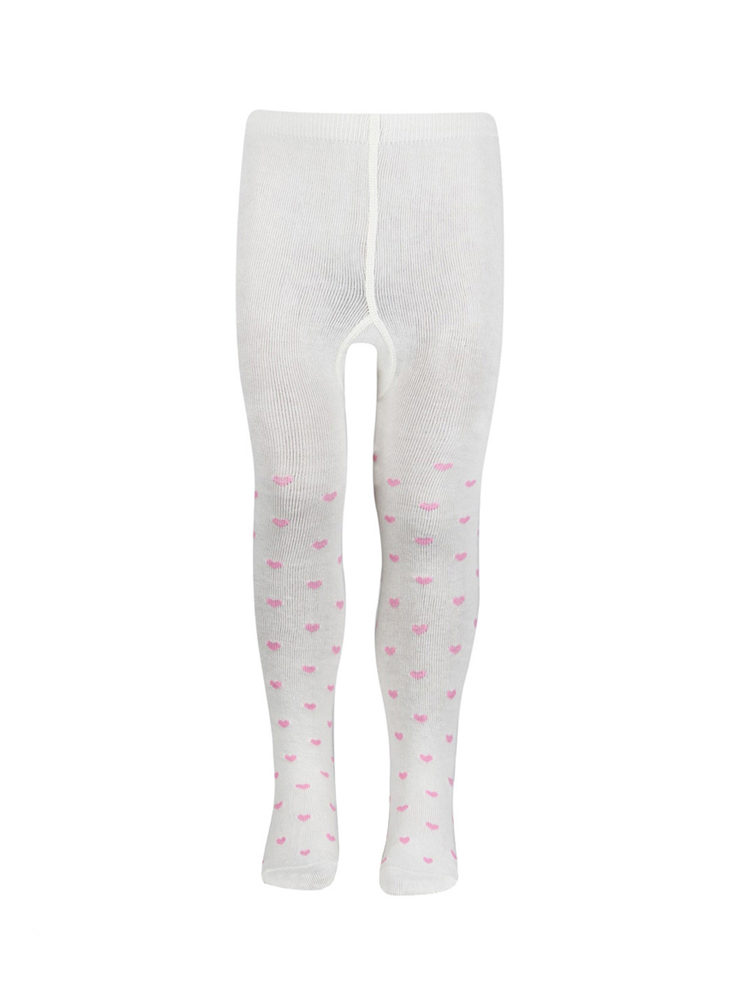 

Bonjour Kids Printed Cotton Tights With Attached Stockings, Off white