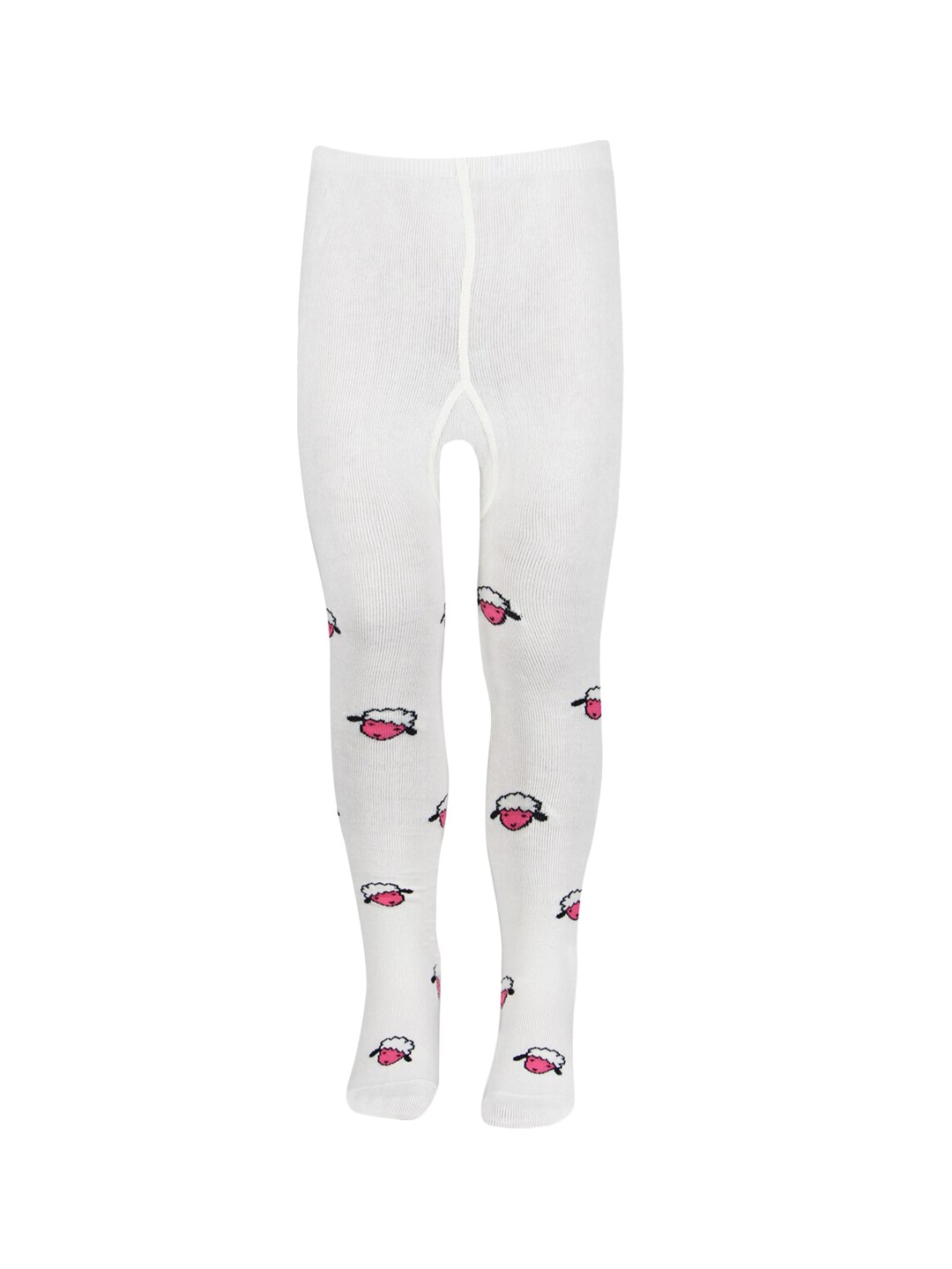 

Bonjour Infants Printed Cotton Tights With Attached Stockings, Off white