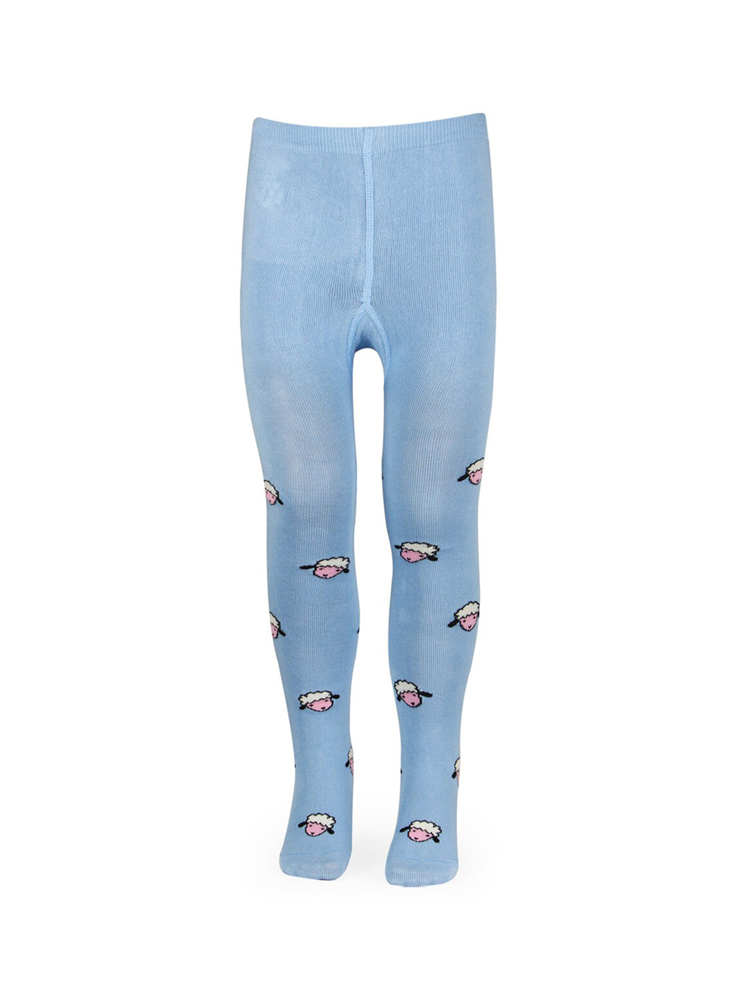 

Bonjour Kids Printed Cotton Tights With Attached Stockings, Blue