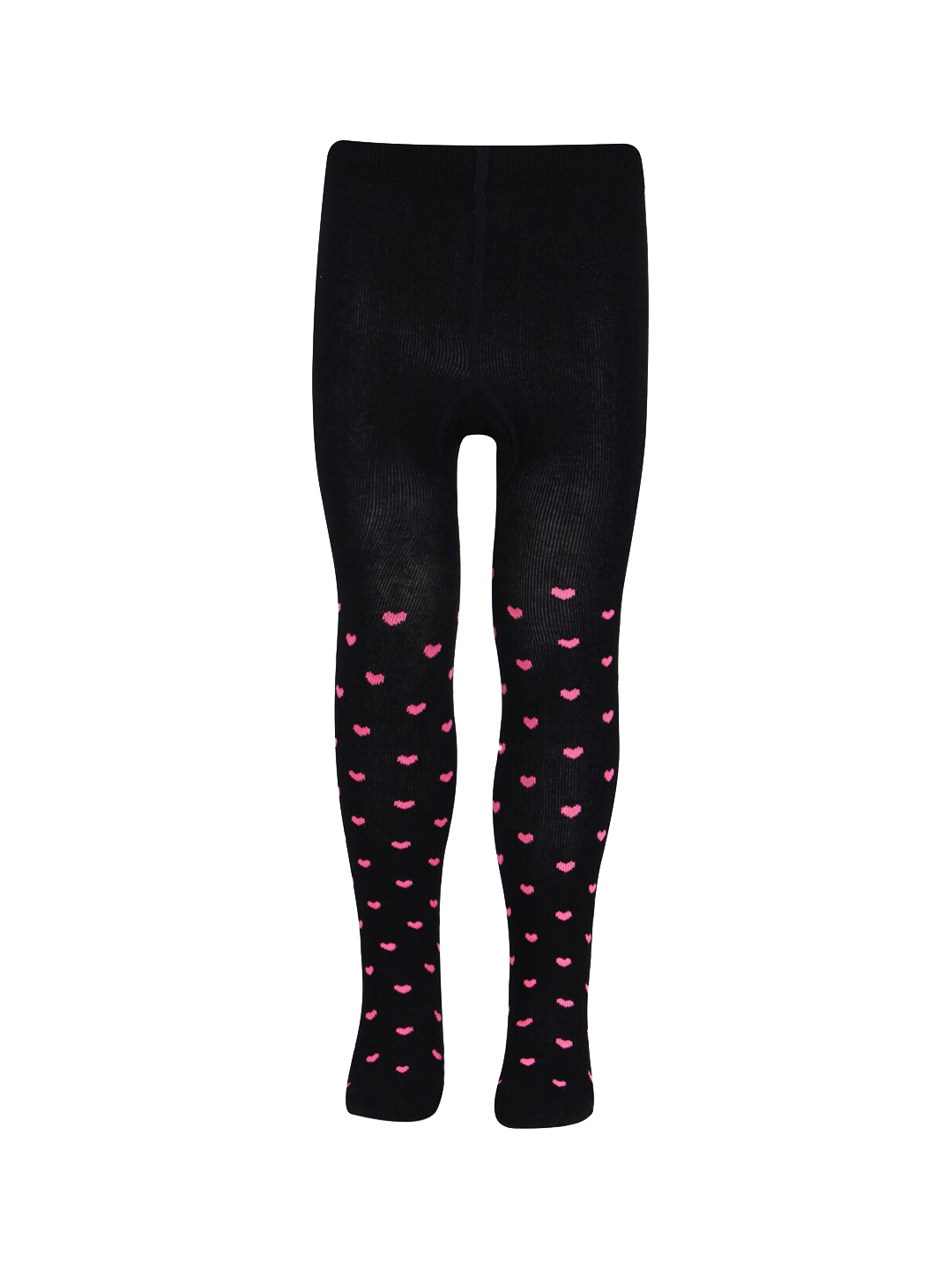 

Bonjour Kids Printed Cotton Tights With Attached Stockings, Black