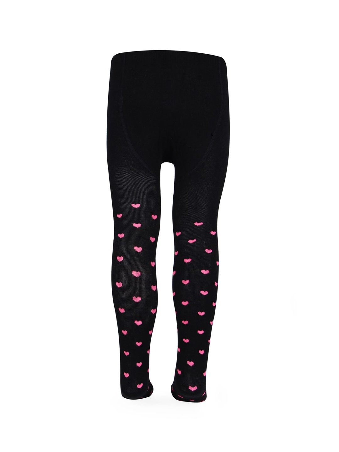 

Bonjour Infants Printed Cotton Tights With Attached Stockings, Black