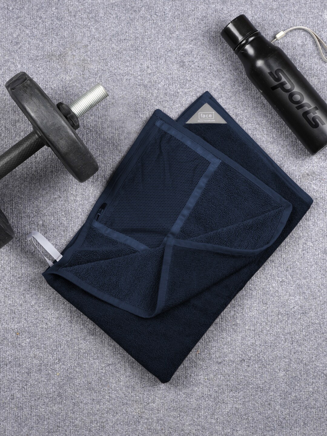 

Doctor Towels Pack of 4 Navy Blue 550 GSM Anti-Bacterial Banana X Cotton Workout Towel