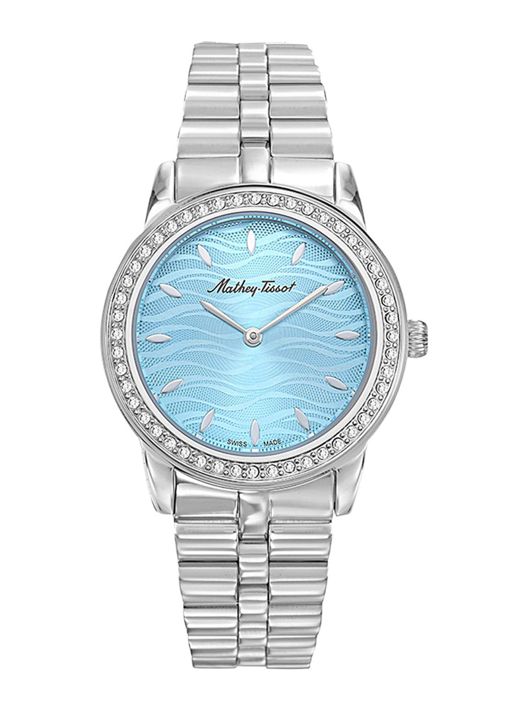 

Mathey-Tissot Women Embellished Dial & Stainless Steel Analogue Watch D10860AQBU, Blue