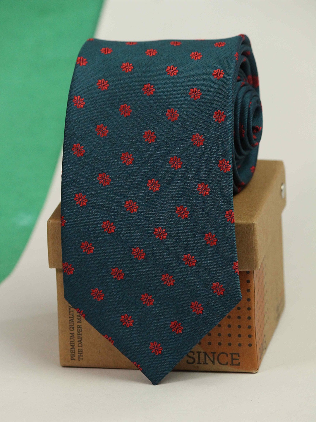 

Tossido Men Woven Design Microfiber Formal Broad Tie, Teal