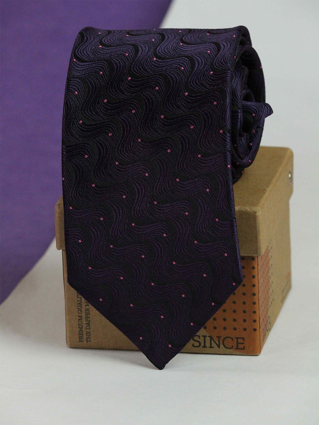 

Tossido Men Woven Design Microfiber Formal Broad Tie, Purple