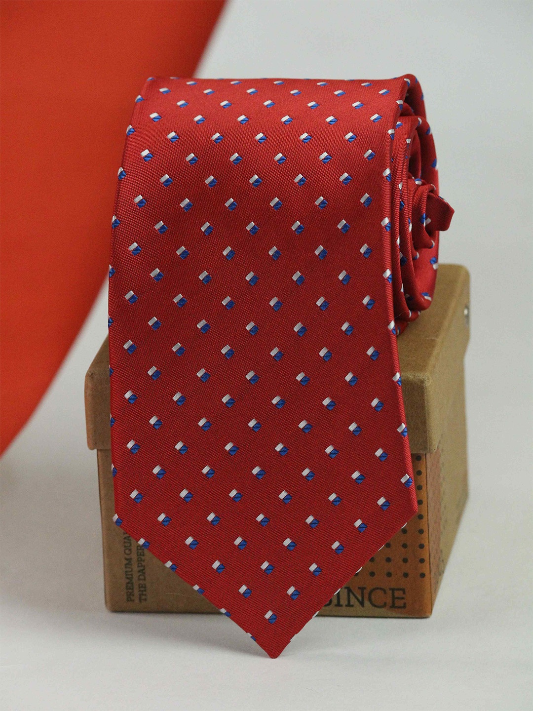 

Tossido Men Woven Design Broad Tie, Red