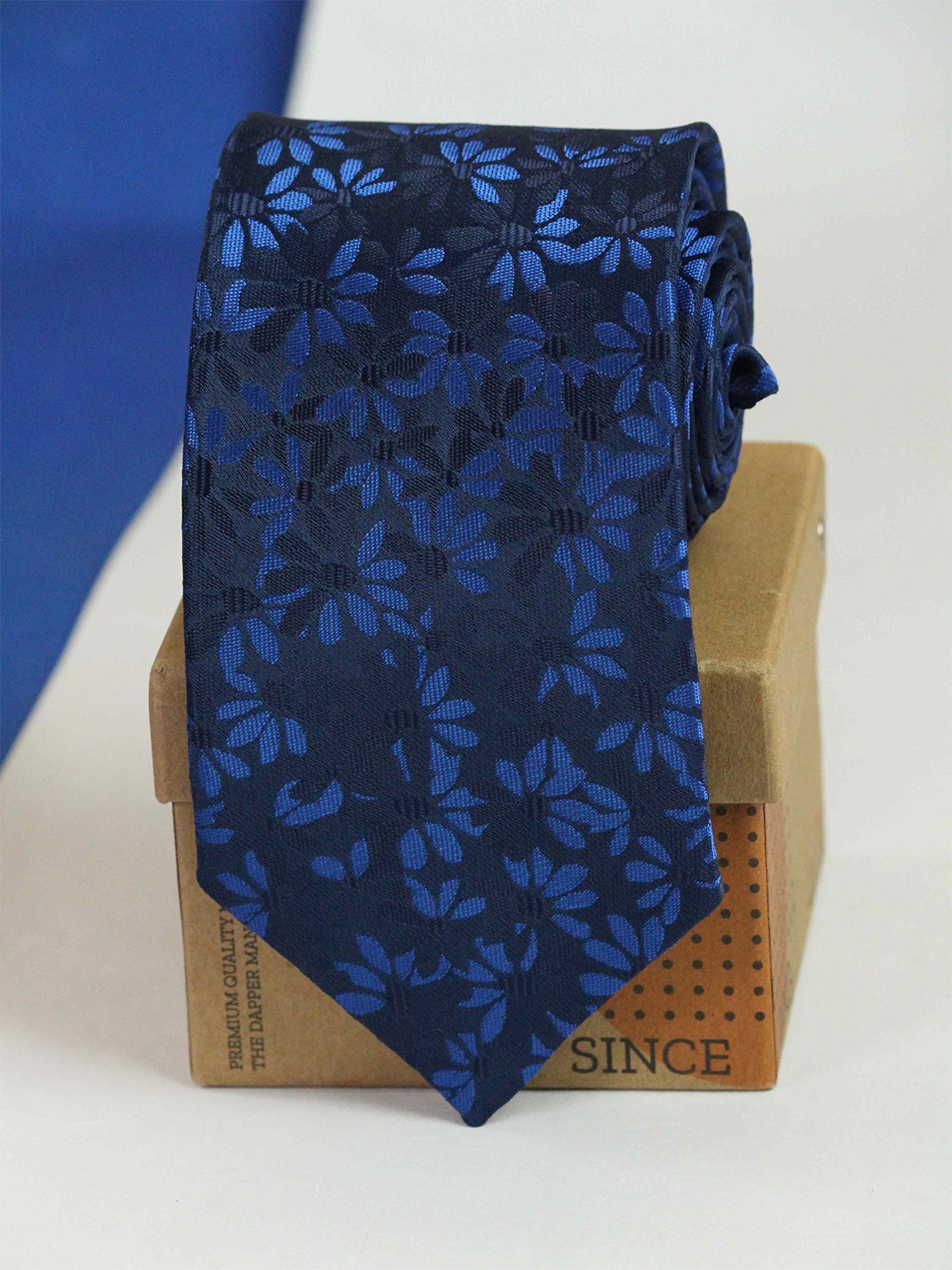 

Tossido Men Printed Broad Tie, Blue