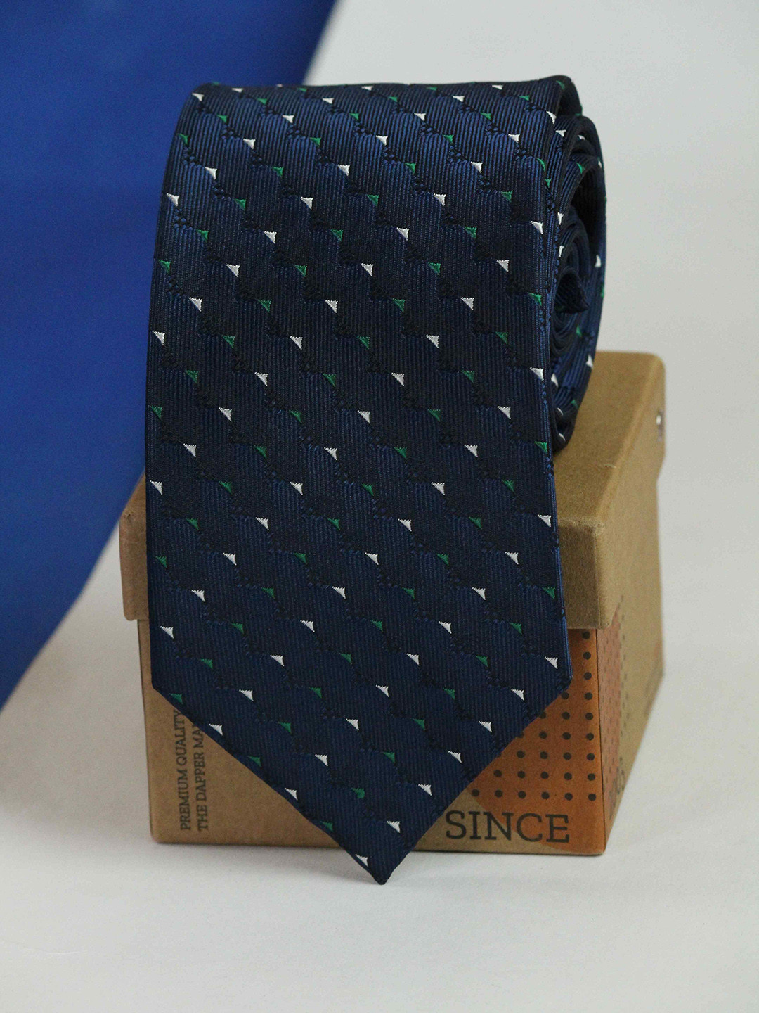 

Tossido Men Woven Design Broad Tie, Blue