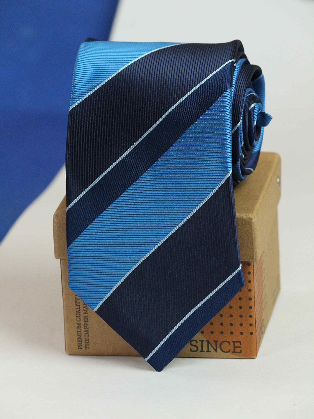 

Tossido Printed Broad Tie, Blue