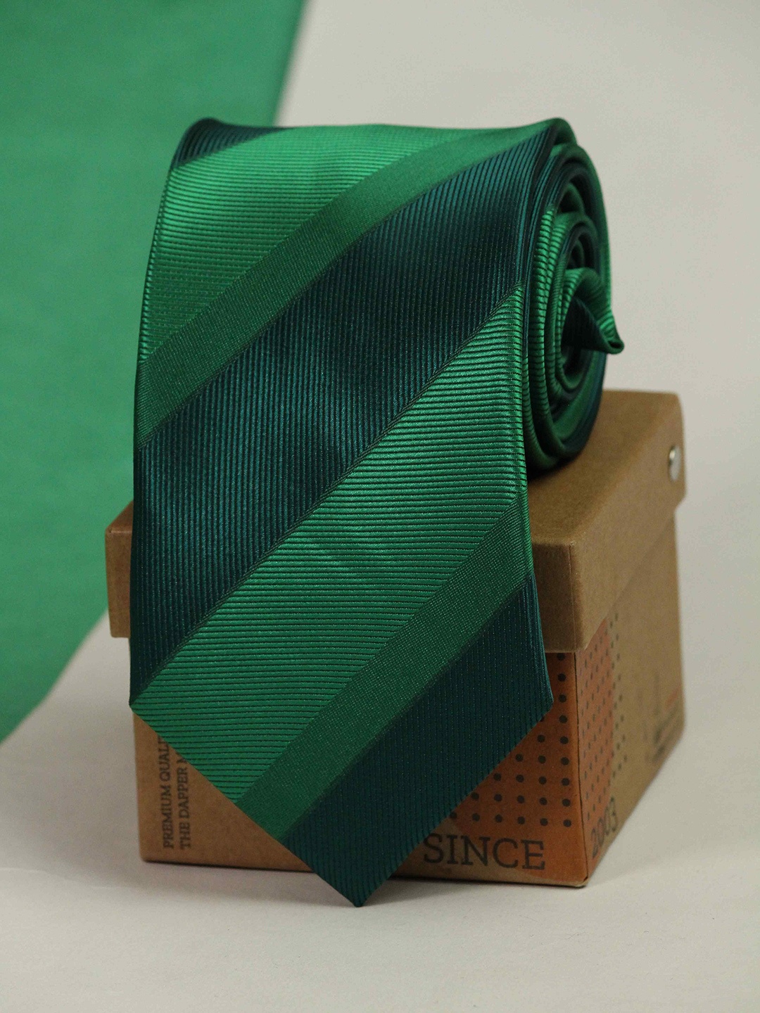 

Tossido Striped Broad Tie, Green