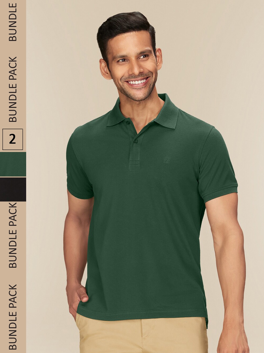

XYXX Pack Of 2 Antimicrobial Pure Cotton T-shirts, Green