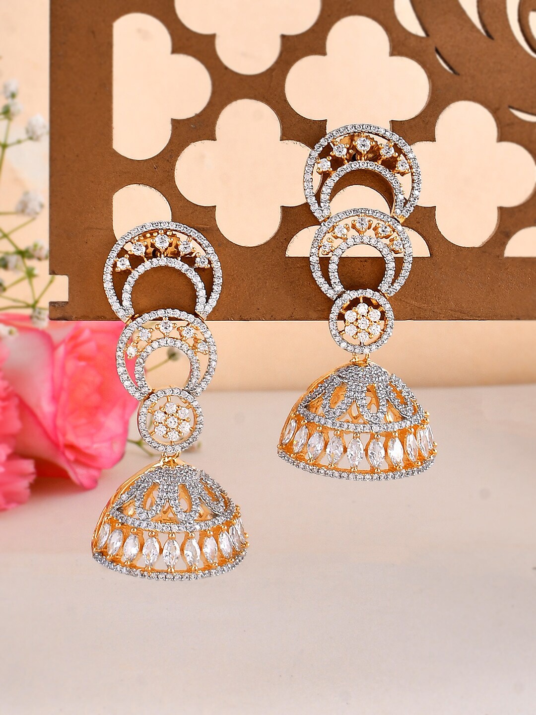 

Voylla Gold-Plated Contemporary Jhumkas