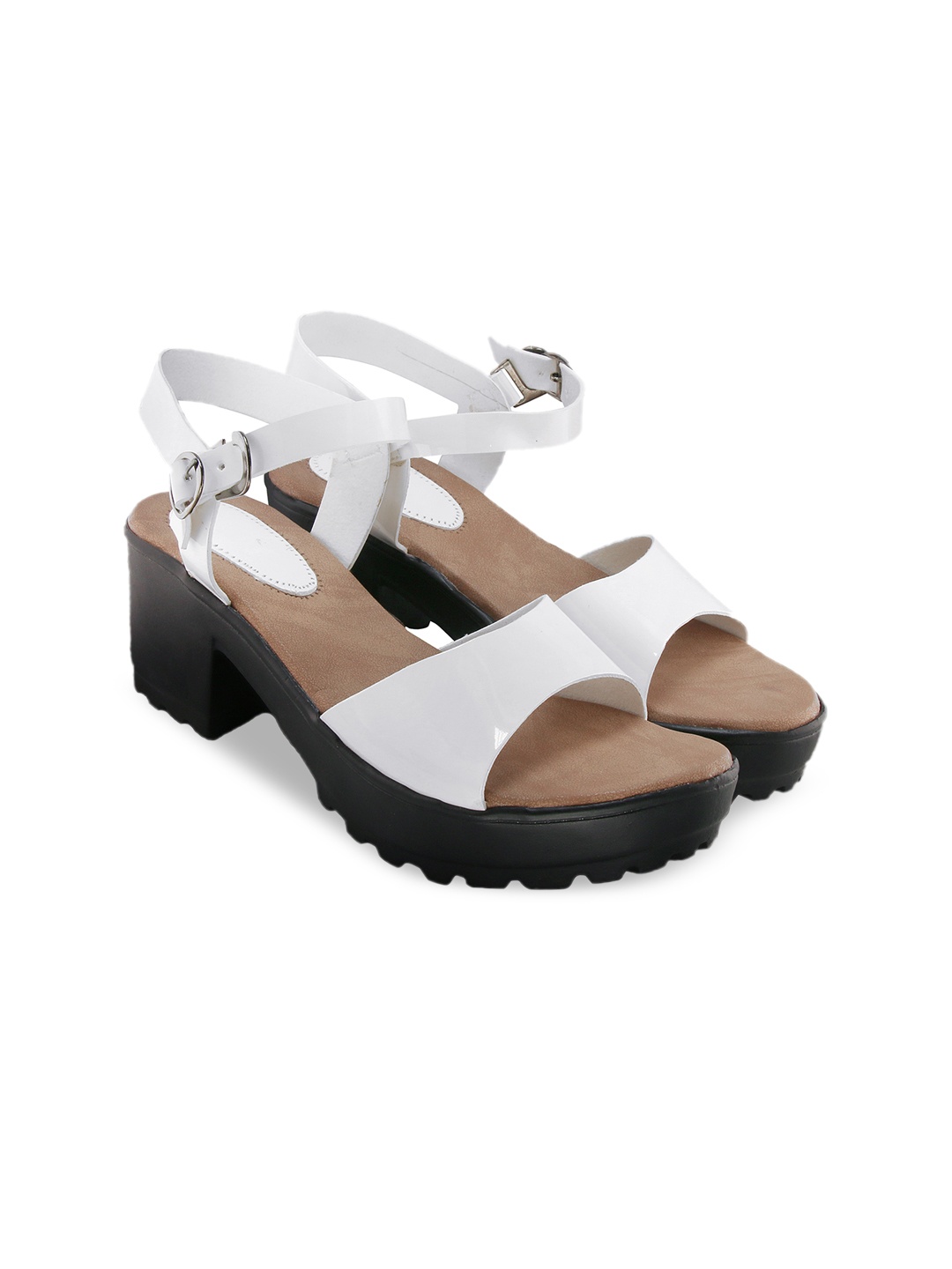 

BAESD Girls Open Toe Platform Heels With Backstrap, White