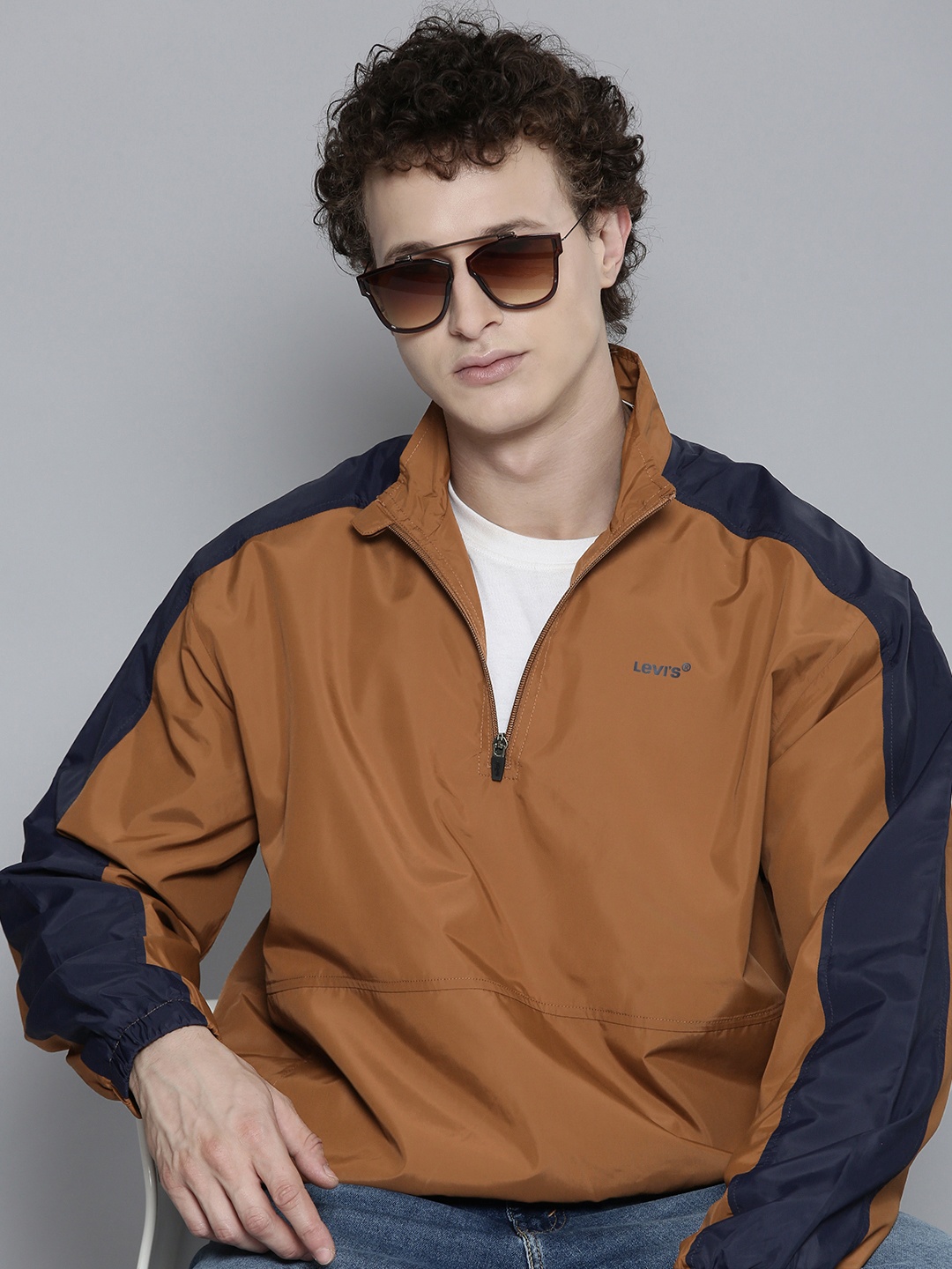 

Levis Men Colourblocked Tailored Jacket, Brown