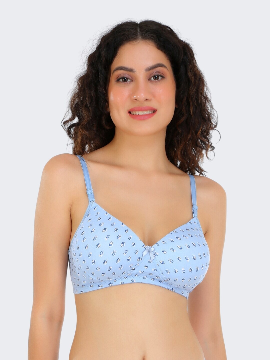 

POOJA RAGENEE Printed Full Coverage Lightly Padded Bra With All Day Comfort, Blue