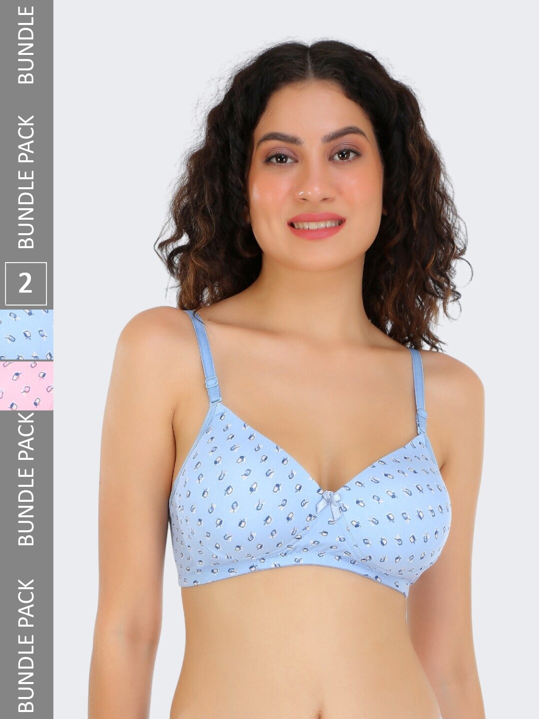 

POOJA RAGENEE Pack Of 2 Full Coverage Lightly Padded T-shirt Bra With All Day Comfort, Blue