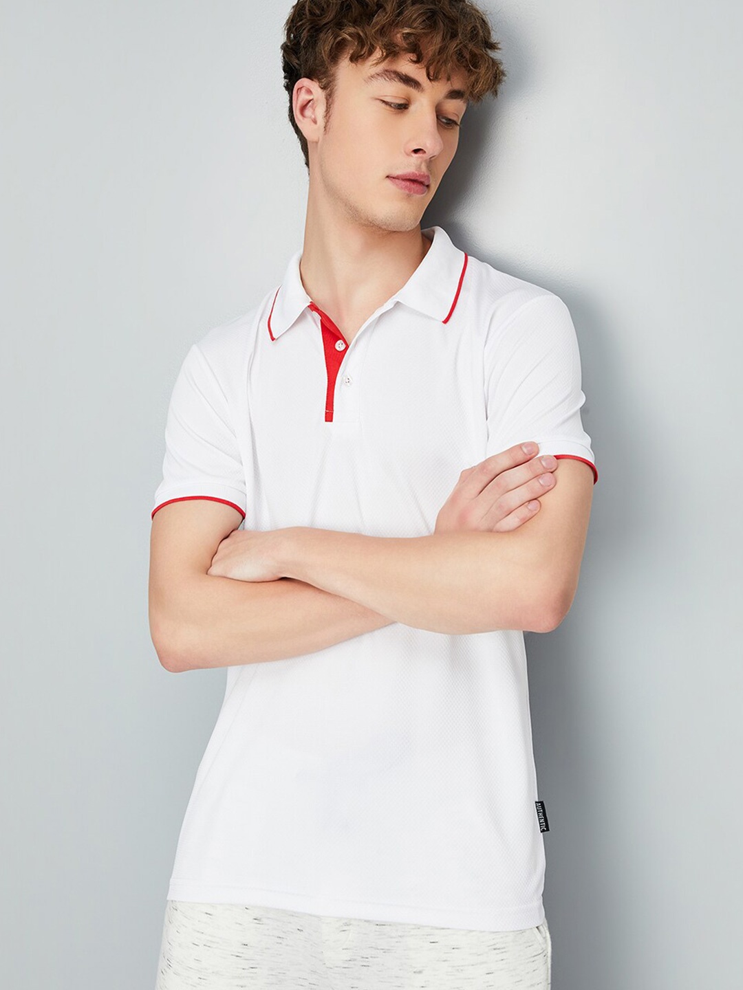 

max Polo Collar Short Sleeves T-shirt, White