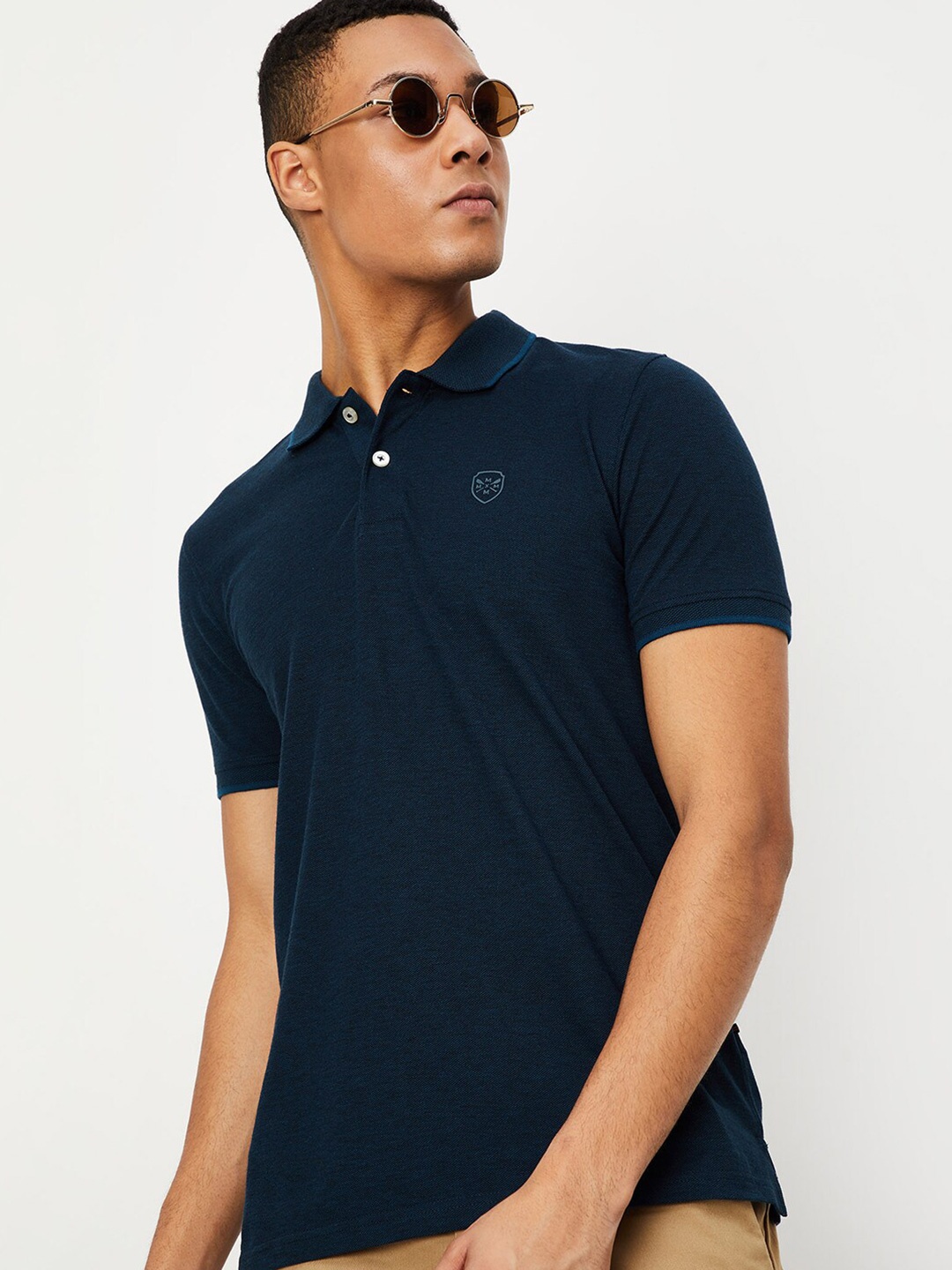 

max Polo Collar T-shirt, Navy blue