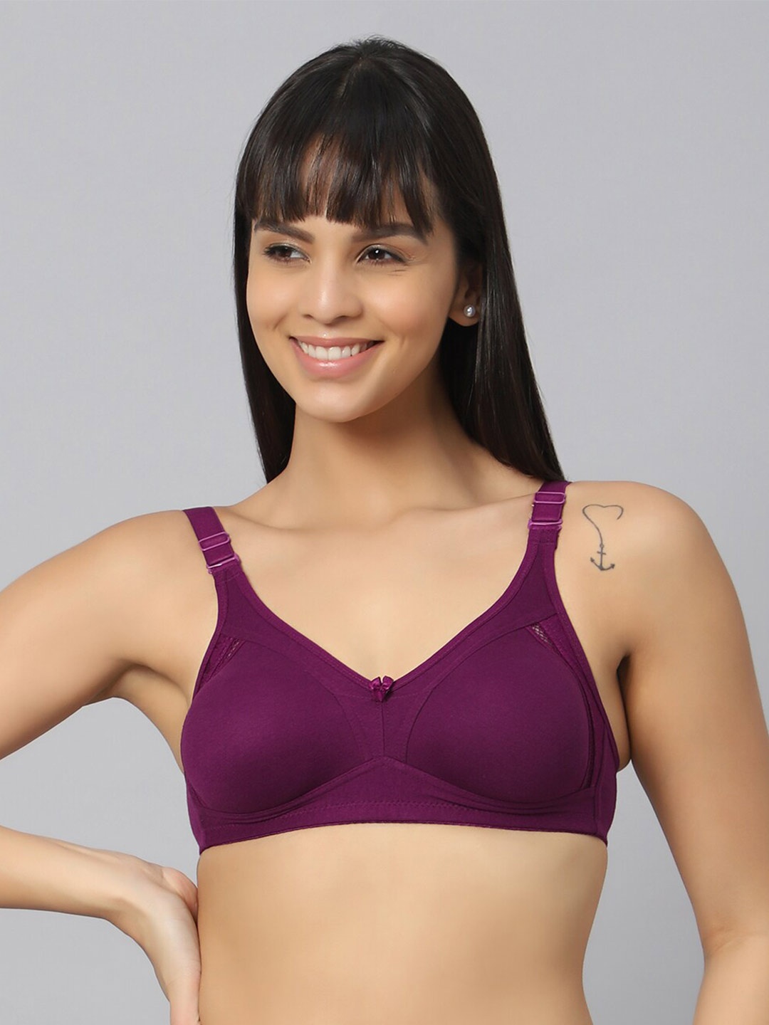 

Bluenixie Cotton Medium Coverage T-shirt Bra, Burgundy