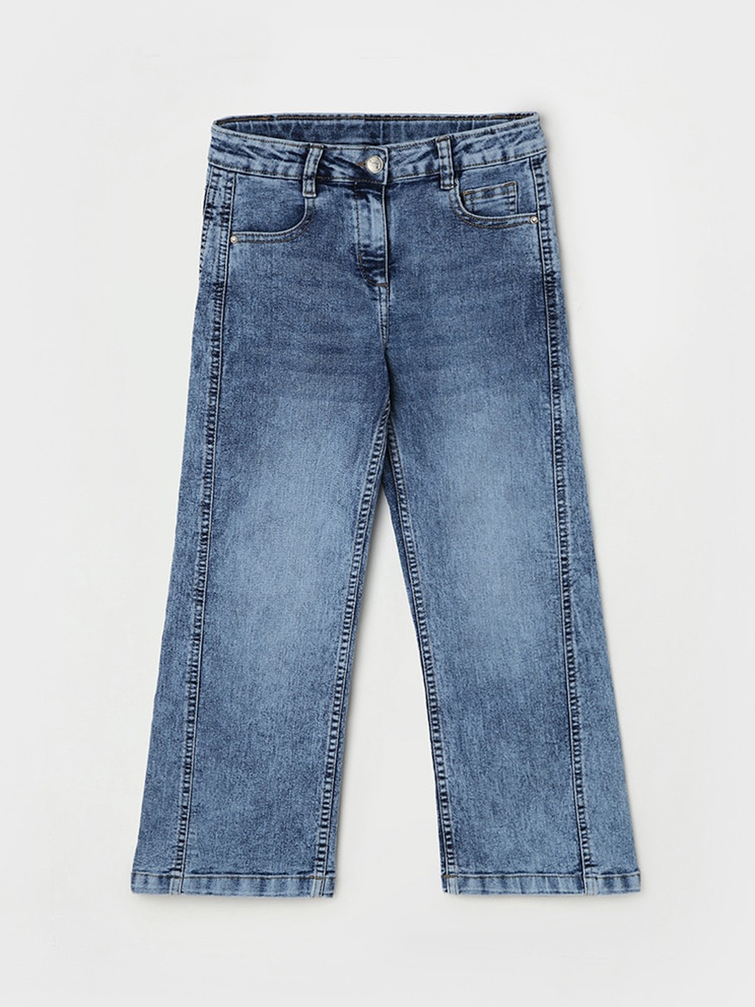 

Fame Forever by Lifestyle Girls Bootcut Clean Look Heavy Fade Stretchable Jeans, Blue