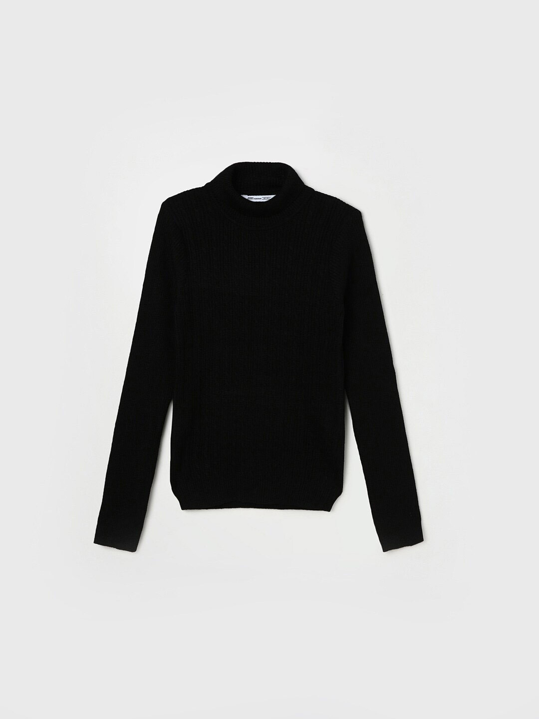 

Fame Forever by Lifestyle Girls High Neck Acrylic Pullover Sweater, Black