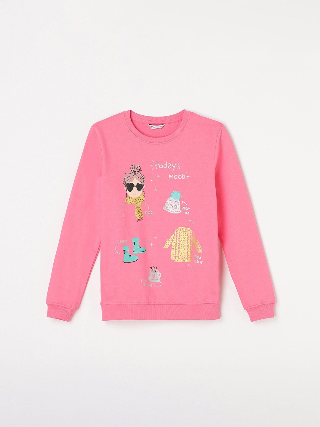 

Fame Forever by Lifestyle Girls Graphic Printed Cotton Sweatshirt, Pink