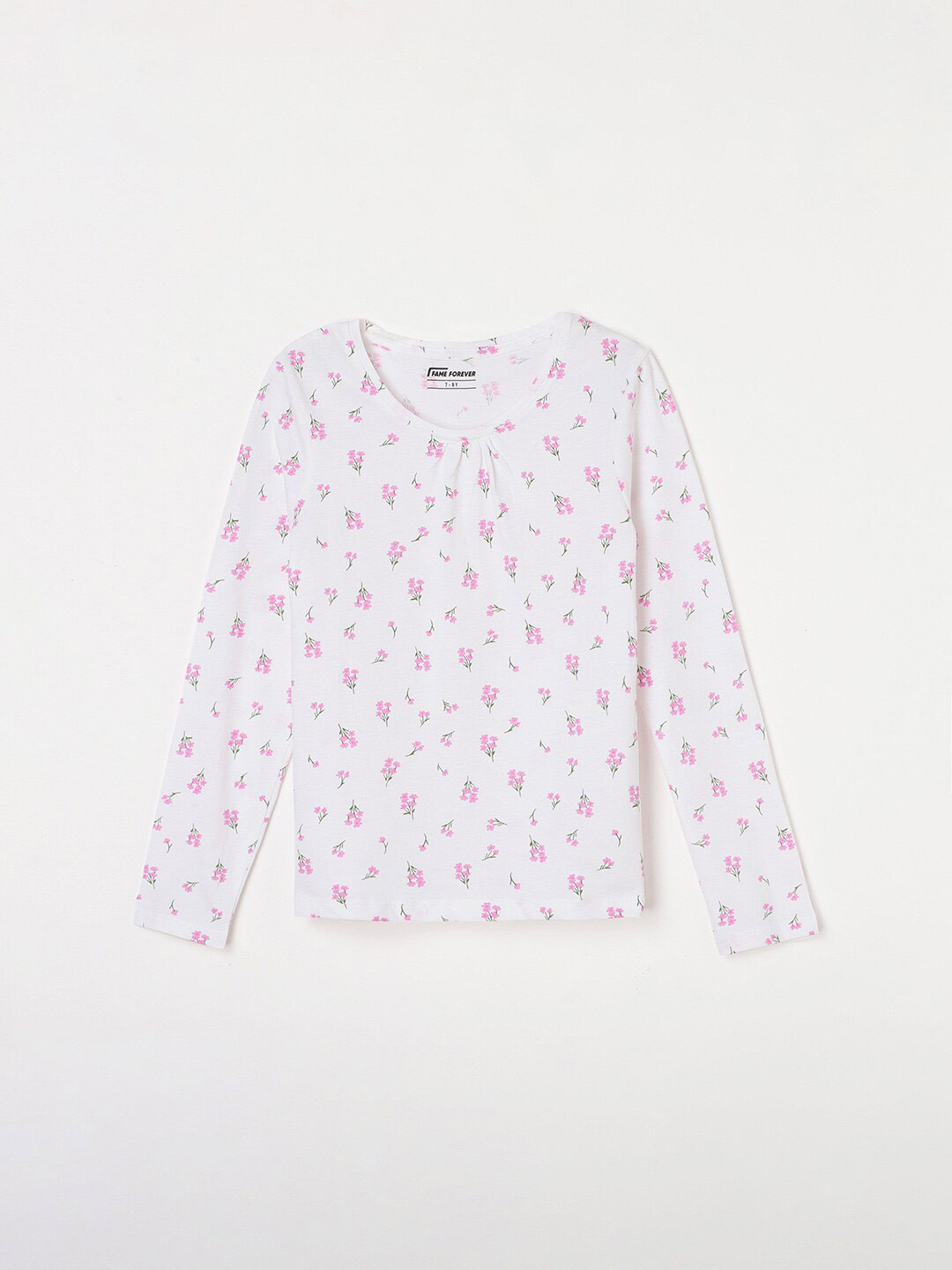 

Fame Forever by Lifestyle Girls Floral Printed Pure Cotton T-shirt, White