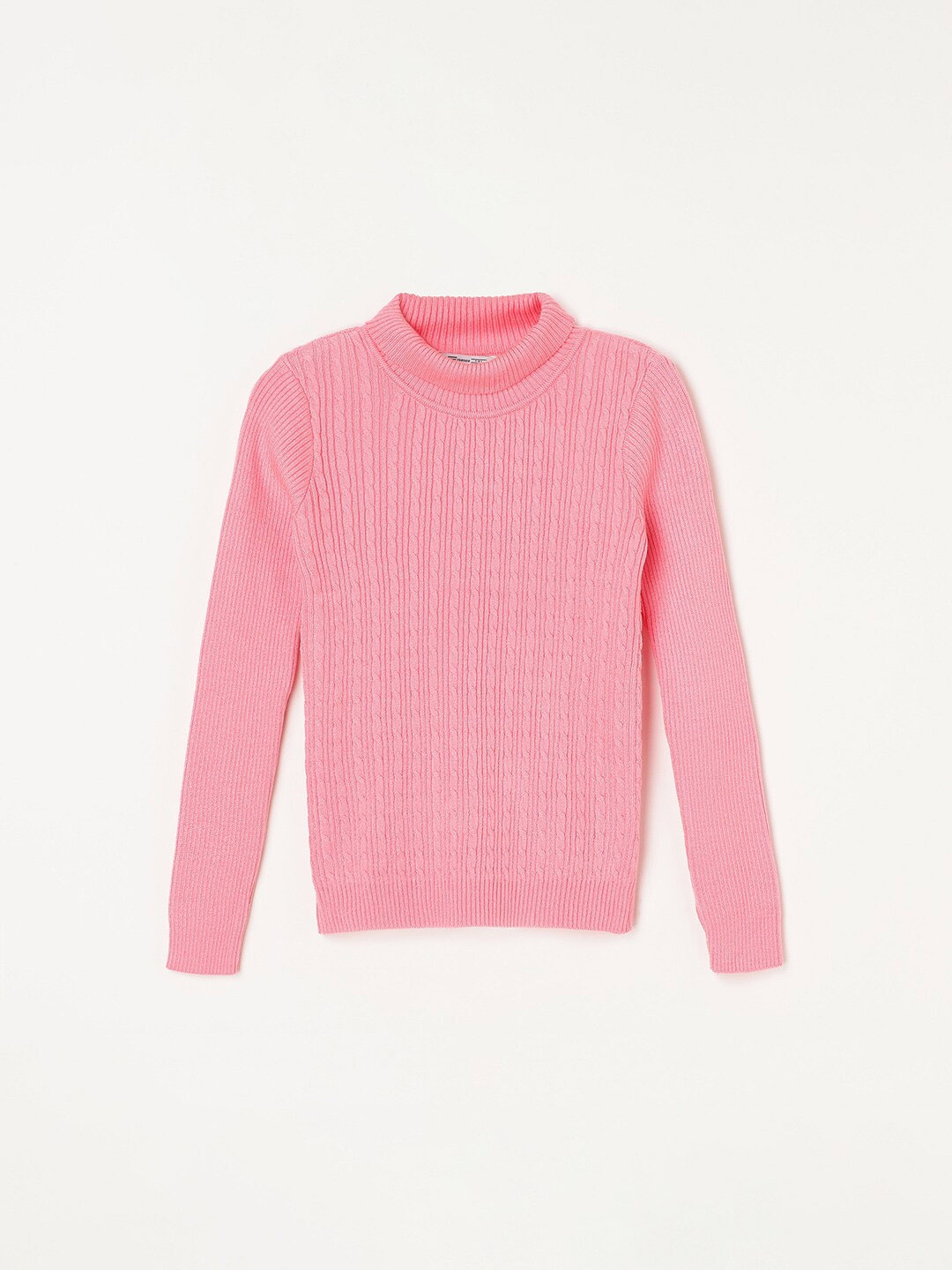 

Fame Forever by Lifestyle Girls Self Design Cable Knit Acrylic Pullover Sweaters, Pink