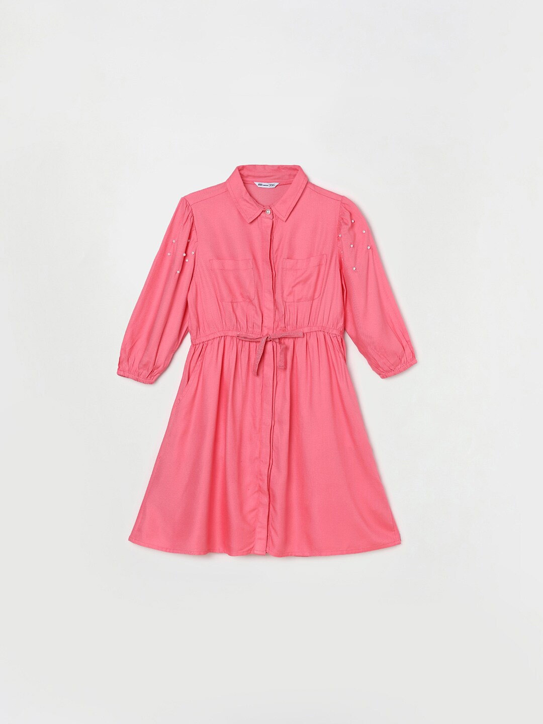 

Fame Forever by Lifestyle Girls Shirt Collar Shirt Style Dress, Pink
