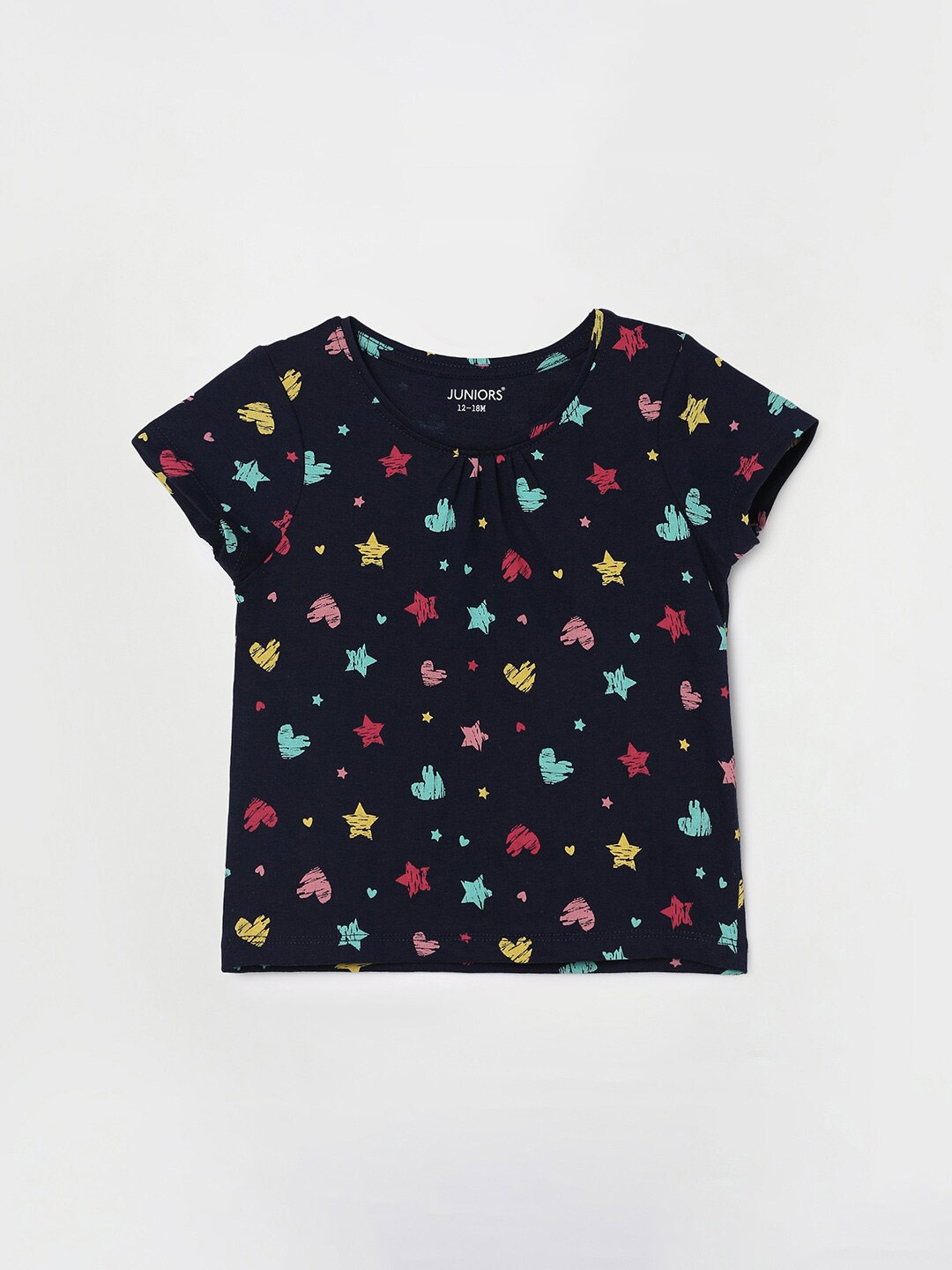

Juniors by Lifestyle Girls Conversational Printed Round Neck Cotton Regular T-shirt, Blue