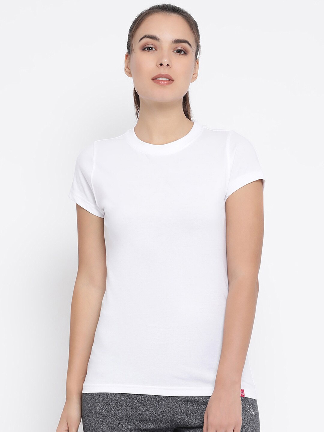 

Macrowoman W-Series Round Neck Pure Cotton Sport T-shirt, White
