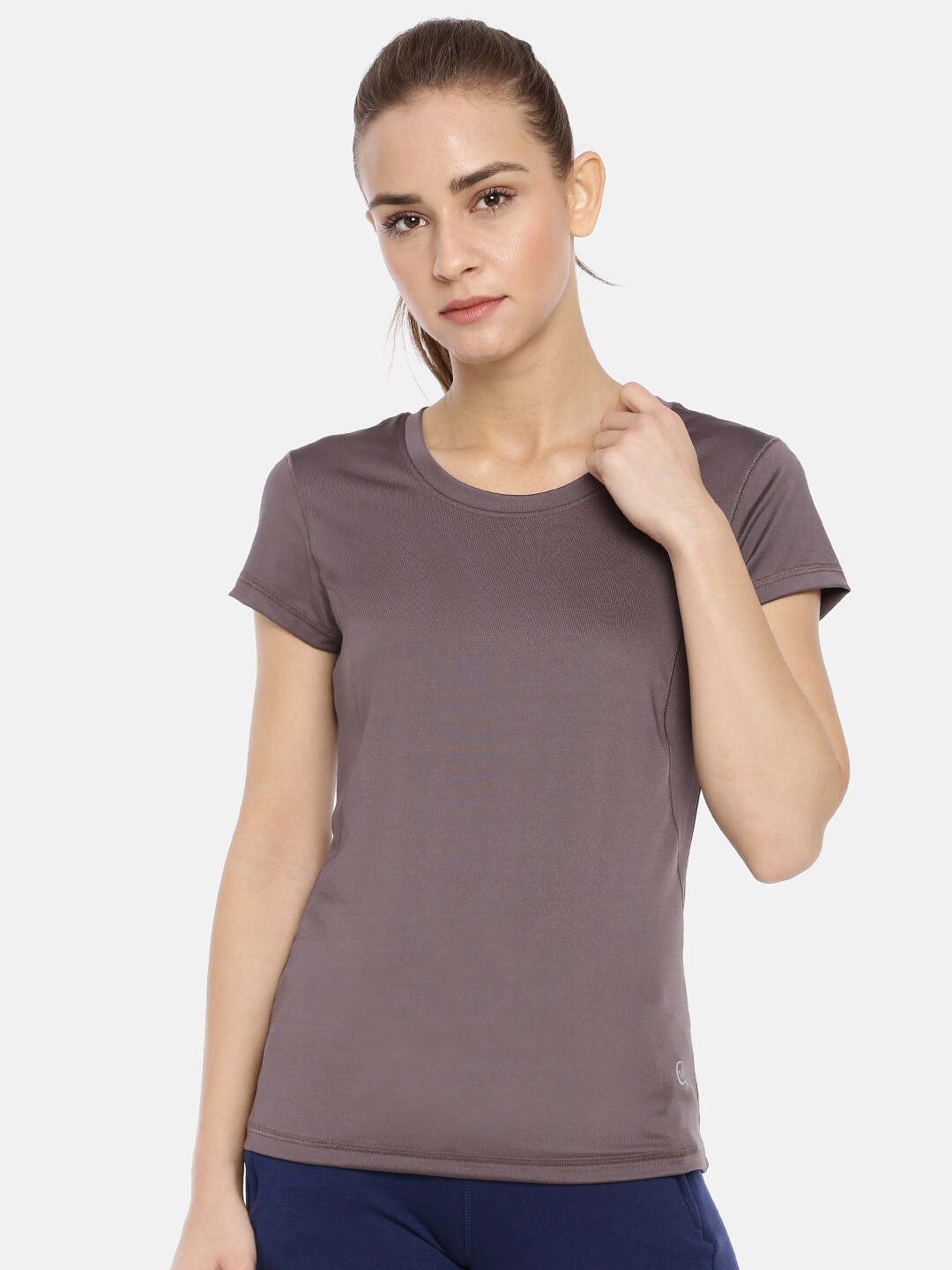 

Macrowoman W-Series Round Neck Cotton Regular Fit Casual T-shirt, Grey
