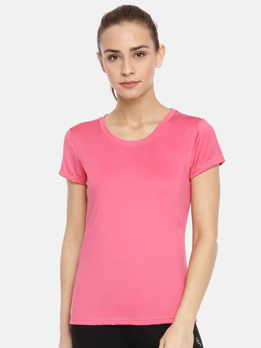 

Macrowoman W-Series Round Neck Short Sleeve T-Shirt, Pink