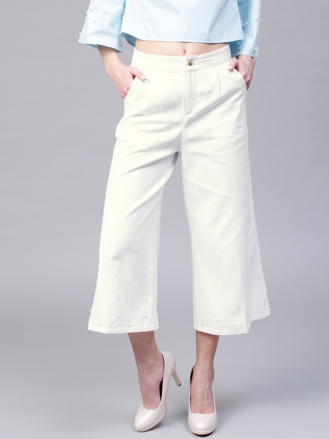 

SASSAFRAS Women White Culottes