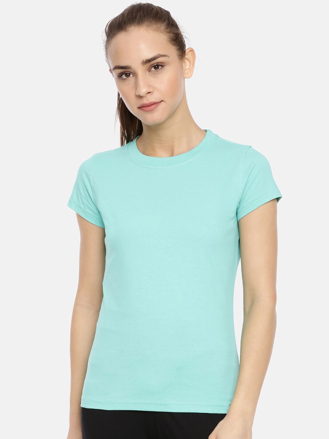 

Macrowoman W-Series Round Neck Short Sleeve Cotton T-Shirt, Blue
