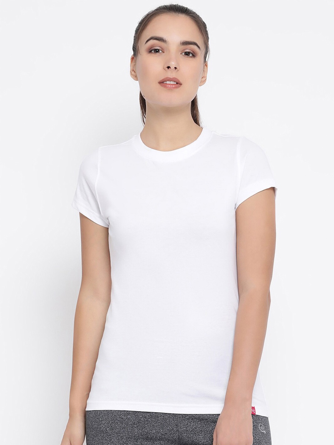 

Macrowoman W-Series Round Neck Short Sleeve Pure Cotton T-Shirt, White