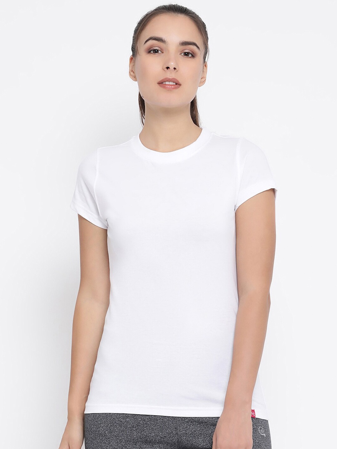 

Macrowoman W-Series Round Neck Cotton T-shirt, White