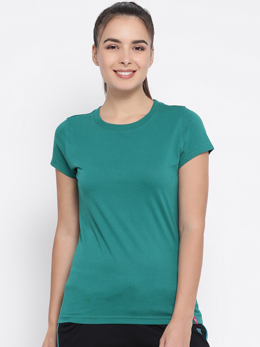 

Macrowoman W-Series Round Neck Cotton T-shirt, Green
