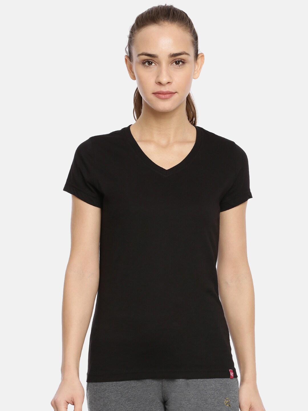 

Macrowoman W-Series Cotton V-Neck T-shirt, Black